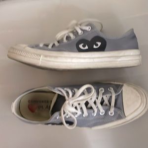 Converse X Comme Des Garçons Play Low Top Grey Sneakers